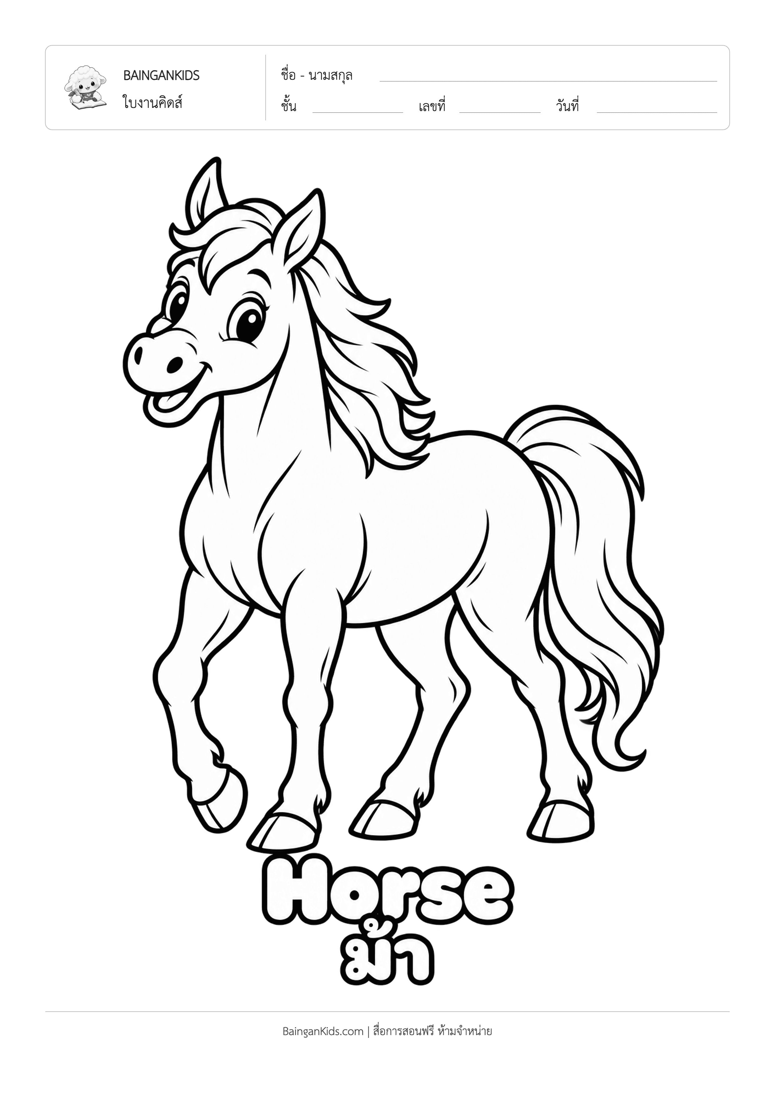 ปก ระบายสี ม้า (Horse)